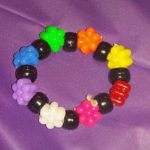 A bracelet of different colored jelly beans.